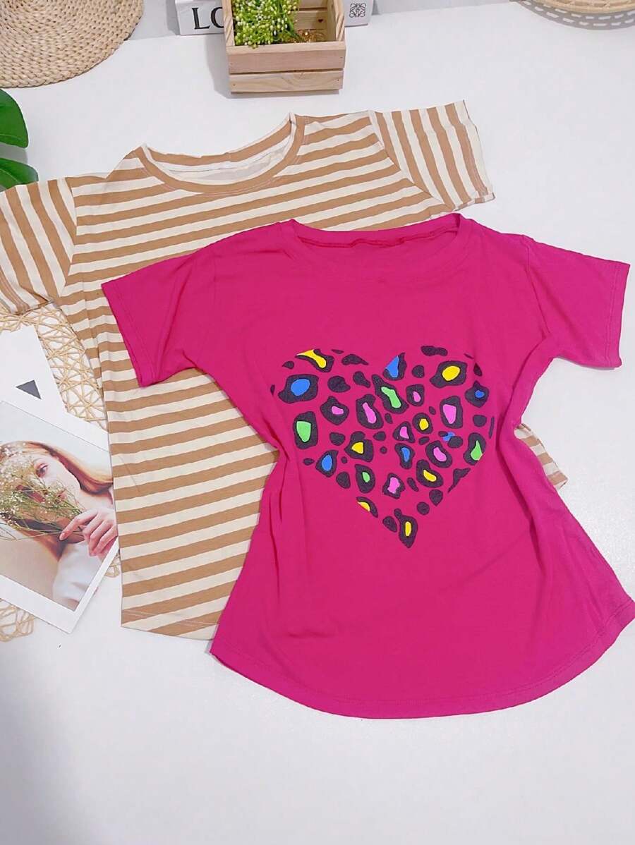 Women T-Shirts - 玫紅色 - 查看 1