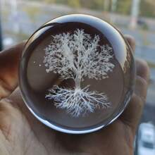 1pc Transparent Crystal Ball With 3d Laser Engraving Of Cute Cat, Love, Chinese Dragon, Rose, Lotus, Tree, Snowman, Giraffe, Polar Bear Creative Home Decor & Birthday Gift For Mom, Friends - Clear - View 9