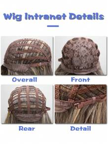 26吋深灰色漸層波浪捲髮瀏海適合日常佩戴合成纖維女假髮 - 漸層 - 查看 8