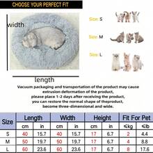 1 件柔软舒适的毛绒椭圆形狗床，可拆卸和清洗，适合大型犬和所有季节，极具吸引力的柴犬狗床垫，适合猫和狗，圣诞节和新年 - 灰色 - 查看 3