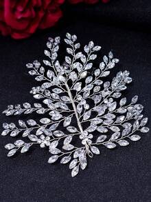 1pc Diamond Decor Fashionable Bridal Headwear - Silver - View 5