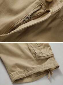 Men'S Camo Multi-Pocket Relaxed Fit Casual Shorts,Outdoor Camouflage Twill Cargo Shorts 11" Inseam(No Belt) - 卡其色 - 查看 5