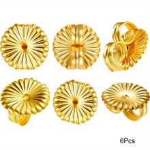 6pcs Earring Backs For Droopy Ears Large Earring Backs For Studs Replacement Secure Earring Lifters For Heavy Earring - Gold - View 9