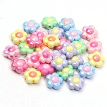 10pcs 16mm Multicolor Uv Acrylic Sunflower Beads, Diy Bracelet/Necklace Making Valentines