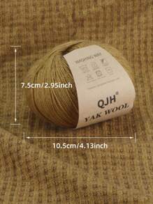 Qjh 50克咖啡色牦牛毛編織紗線，手工編織手套、圍巾材料，適用於秋冬季節，柔軟保暖，環錠紗線，保暖舒適，顏色協調，5股紗線，適合3.0-3.75mm針織針，3.0-3.5mm鉤針 - 咖啡色 - 查看 7