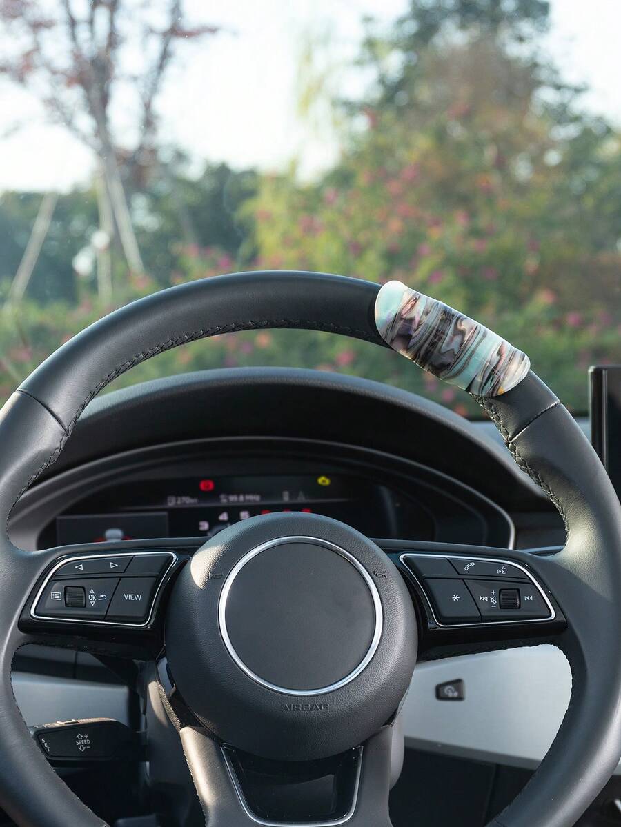 1pc Fashionable New Style Colorful Print Car Steering Wheel Cover - Multicolor - View 1