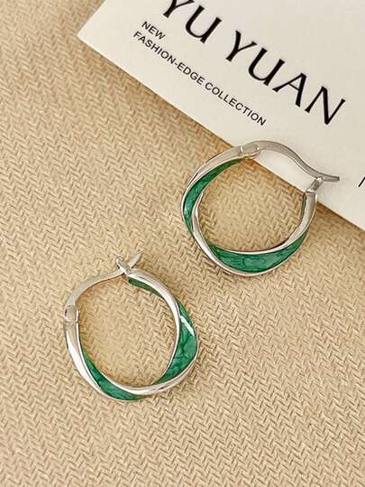 1pair S925 Sterling Silver Earrings, Retro Asymmetrical Design With Unique Fashion & Exquisite Quality, Suitable For Daily Wear And As A Gift For Girlfriend Or Best Friend On Festivals Holiday