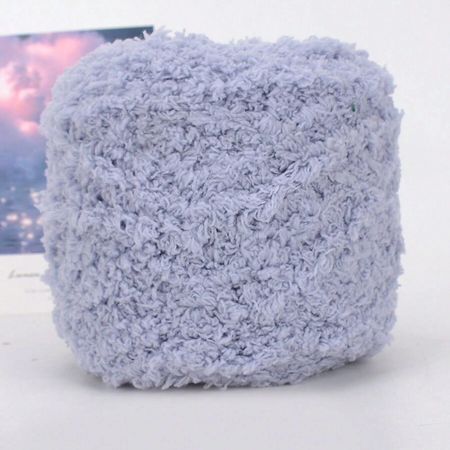 1捆100克珊瑚絨毛線球,適用於編織圍巾,毛衣及diy - 灰色 - 查看 1