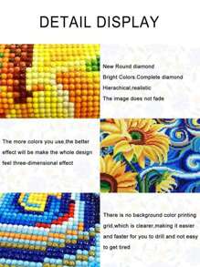 1pc Diy 5d Frameless Diamond Painting, Cartoon Animal Butterfly Design, Handmade Home Decor Gift, Frameless 30*40cm/11.8*15.7inch Handmade Home Decor Gift - Multicolor - View 8