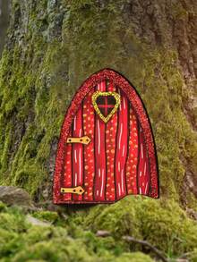 1個創意童話門木質花園裝飾,庭院用木工裝飾品 - 彩色 - 查看 5