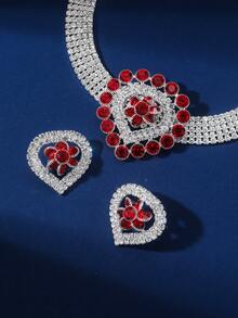 3入組鑽石項鍊和耳環套裝 - 彩色 - 查看 3