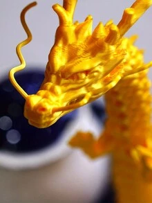 1入組3d打印龍工藝品,龍年禮物,家庭客廳酒吧咖啡店裝飾飾品,房間裝飾桌面飾品 - 金色 - 查看 4