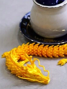1入組3d打印龍工藝品,龍年禮物,家庭客廳酒吧咖啡店裝飾飾品,房間裝飾桌面飾品 - 金色 - 查看 6