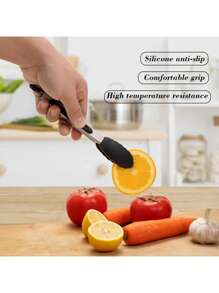 1pc Grill Tong, Food Clip, High Temperature Resistance, Non-Slip Silicone, For Cooking, BBQ, Baking, Kitchen Tools 9in - Multicolor - View 5