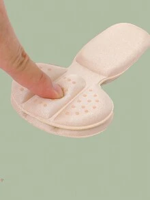 2pcs Fabric High Heel Shoe Pads With Soft Sole For Comfort And Anti-Slip, Prevent Heel Slipping And Prevent Grinding Anti-Slip Half Code Pad 2-In-1 Heel Sticker - Beige - View 2