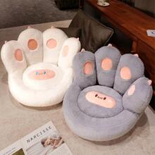1pc Cartoon Cute Living Room Cushion, Soft Plush Seat Pad, Cat Paw Footstool, Bay Window Cushion, Slouchy Office Sofa Seat Cushion, Japanese Style Zabuton Cushion, Suitable For Kids And Pets
