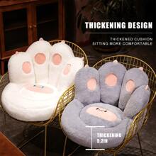 1pc Cartoon Cute Living Room Cushion, Soft Plush Seat Pad, Cat Paw Footstool, Bay Window Cushion, Slouchy Office Sofa Seat Cushion, Japanese Style Zabuton Cushion, Suitable For Kids And Pets