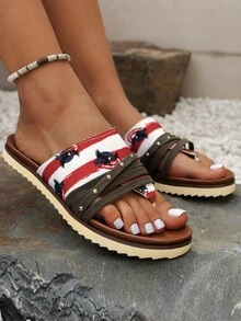 Women's Flat Fashion Retro Style Strappy Sandals, Summer Slippers - Color - View 2