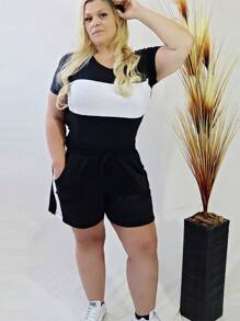Plus Size Co-Ords - 黑與白 - 查看 1