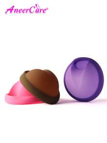 AneerCare Menstrual Disc Silicone Disc High Capacity For Heavy Flow Wear For 12 Hours Soft, Flexible, 2 Sizes Available, Reusable Menstrual Cups Free Cloth Bag. - Pink - View 2