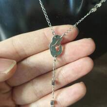 A 2.5 Mm/0.09 Inch Cube Bead Cross Necklace, Portrait Brand, With - Silver - View 2