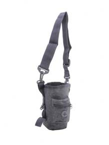 字母贴片装饰胸包跑步包拉链轻便单肩包万圣节圣诞节冬季圣诞礼物男士包腰包腰包男士单肩包 - 深灰色 - 查看 4