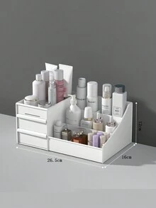 1個桌面抽屜式3層收納盒,適用於學生,組織文具收納盒 - 白色 - 查看 5