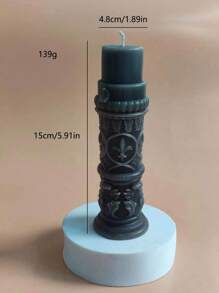 1支diy香薰蠟燭裝飾長柱蠟燭 - 白色 - 查看 2