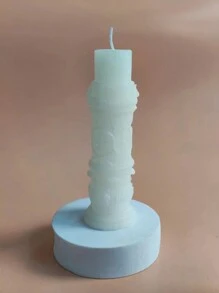 1支diy香薰蠟燭裝飾長柱蠟燭 - 白色 - 查看 1