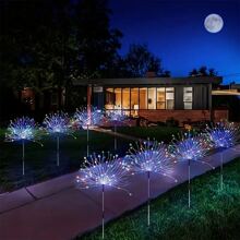 Solar Garden Lights Solar Firework Lights, 1 Pack 210 LEDs 8 Lighting Modes Solar Lights Outdoor Waterproof For Garden Patio Walkway Pathway Party Wedding Decorative Colourful - Color - View 4