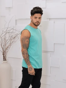 Men Tank Tops - Azul menta - Ver 3