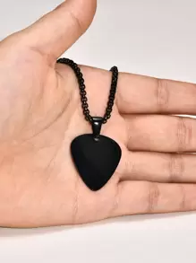 1pc Men's Stainless Steel Smooth Guitar Pick Pendant Necklace - Guitar Pick Pendant - View 15