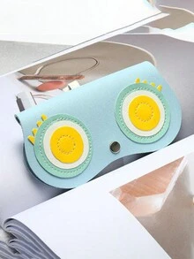 1 件新款便攜式太陽眼鏡盒,可愛眼鏡夾,女式簡約眼鏡袋,汽車太陽眼鏡盒,pu 皮革可愛卡通眼鏡袋,眼鏡盒存放保護,太陽眼鏡盒,便攜式眼鏡袋裝飾,貓頭鷹眼鏡袋 - 藍色 - 查看 2