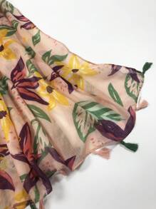 1入女性時尚印花圍巾,沙灘巾,休閒披肩適合日常穿著優雅 - 彩色 - 查看 2