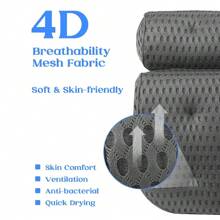 1入浴室枕頭,浴缸枕頭帶有防滑吸盤,4d網布柔軟spa浴缸枕頭靠頭枕,帶有頸部和背部支撐的浴缸枕頭適用於浴缸spa浴缸按摩浴缸 - 灰色 - 查看 4