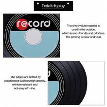 DeramHy Home 1 PIece  Music Record Black Round Area Rug For Bedroom Living Room Study Playing,Non-Slip Floor Mat Carpet Home Decor Rugs - Black and Red - View 5
