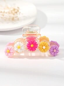 1个糖果色多巴胺花朵Y2k细闪五角星甜美发爪波西米亚食人鱼花情人节发夹发卡夹发夹发夹发卡夹发圈发夹秋冬女士度假装扮发饰情人节礼物