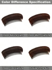 天然隱形增高毛絨髮墊,頭頂帶梳子,女士髮卡,頭饰,捲髮器,合適日常穿著的合成髮 - 棕色 - 查看 8