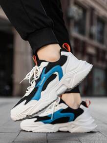 Zapatillas deportivas casuales gruesas para hombres, con aumento de altura, zapatillas de estudiante, zapatos deportivos versátiles y de moda, perfectos para el look de jeans deportivos en otoño/invierno - Blanco y Negro - Ver 10