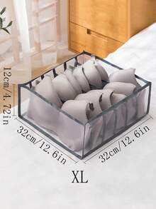 1pc Drawer Organizer Box With 6/7/11 Compartments For Underwear, Socks, Clothing, Wardrobe Storage Basket - White - View 4