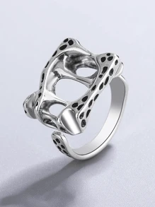 Bow Decor Cuff Ring - Antique Silver - View 14