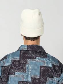 1頂男女通用y2k風格「you Can Do It」針織滑雪帽,適用於日常上下班的戶外保暖冬季帽子 - 白色 - 查看 2