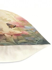 1 Funda De Almohada Cuadrada De Lino Con Diseño De Conejo De Estilo Moderno (45 Cm * 45 Cm / 17,72 Pulgadas * 17,72 Pulgadas), Diseño Simple Impreso En Un Solo Lado, Suave Y Cómodo, Ideal Como Decoración Del Hogar, Adecuado Para Pascua Y Uso Diario (almohada No Incluida) - Multicolor - Ver 4