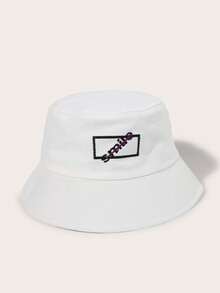 1pc Spring/Summer Outdoor Leisure Sun Hat For Women, No Idea Fisherman/Y2k Bucket Cap, Men & Women Couples Hat For Travel And Resort - White - View 1