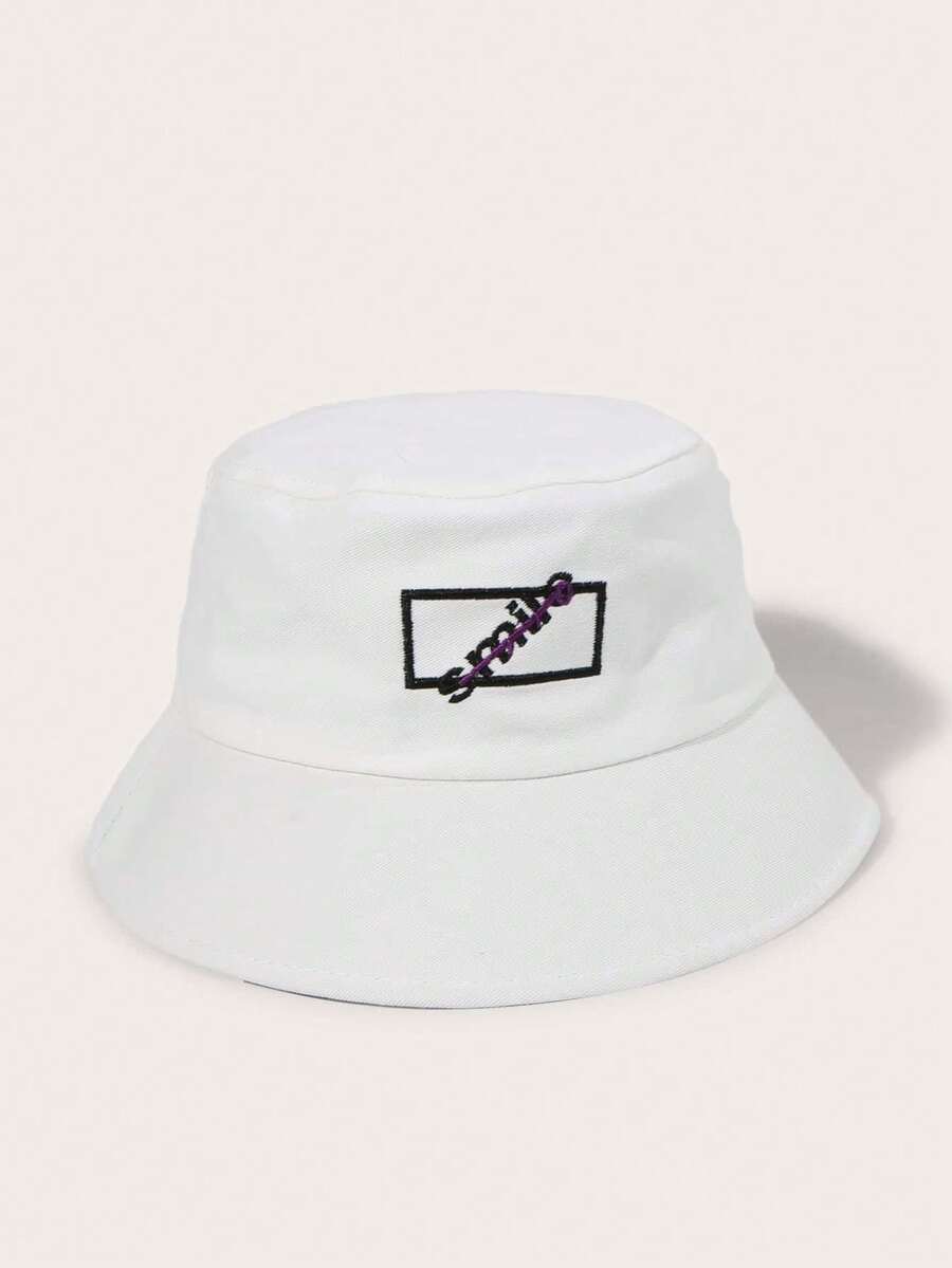 1pc Spring/Summer Outdoor Leisure Sun Hat For Women, No Idea Fisherman/Y2k Bucket Cap, Men & Women Couples Hat For Travel And Resort - White - View 1