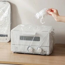 Dust-Proof Cover - Disposable Single Use - Multi-Functional - Kitchen - Thick Plastic Protective Cover - Fry Pan - Dust-Proof - Versatile - Home - Transparent - 1 Set (10 Pieces) Medium Size - View 4