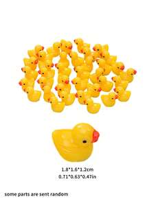 10入組黃色小鴨,迷你樹脂小鴨,迷你鴨子人物擺設,娃娃屋,家居裝飾,生日派對小禮物 - 實色小黃鴨 - 查看 6