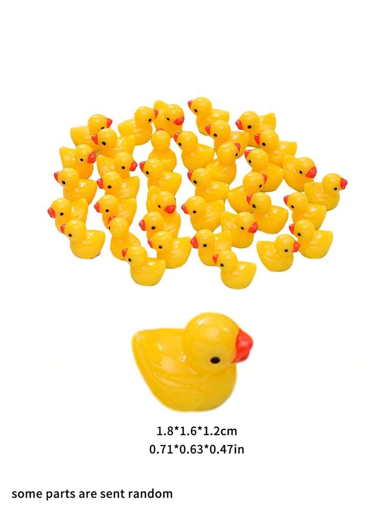 10入組黃色小鴨,迷你樹脂小鴨,迷你鴨子人物擺設,娃娃屋,家居裝飾,生日派對小禮物 - 實色小黃鴨 - 查看 6