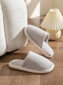 女士絨毛不掉毛輕便柔軟底部有彈性踩起來暖和透氣可清洗縫製工整純色平底包頭拖鞋居家拖鞋2.5mm厚平底居家拖鞋簡單女性學生宿舍家庭臥室庭院辦公室換鞋逛街外出冬季秋季保暖白色面履 - 淺灰色 - 查看 1