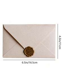 Yellow Burlap Envelopes & Wax Seal Stamp Set, For Chinese-Style Wedding Invitation & Vintage Postcard, 2pcs (1 Envelope & 1 Wax Seal Stamp) Back To School - Yellow - View 2